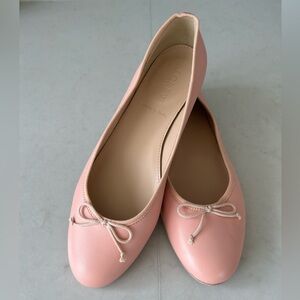 J.Crew Pink Nude Leather Ballerina Flats